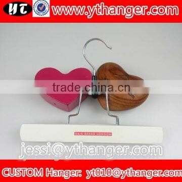 YY0542 hair extension hanger wooden hanger for hair packing with logo