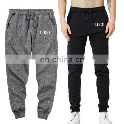 S-5XL customized brand hot sale men's fashion track and field sports jogger loose casual solid color tie tapered trousers