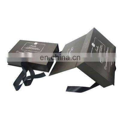 Custom Black Magnetic Closure Cardboard Gift Packaging Box Design With Hot Stamping Logo photo-4