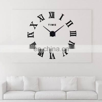 Large DIY Decorative Frameless 3d Home Office Roman Numerals Wall Sticker Clock Decals photo-3