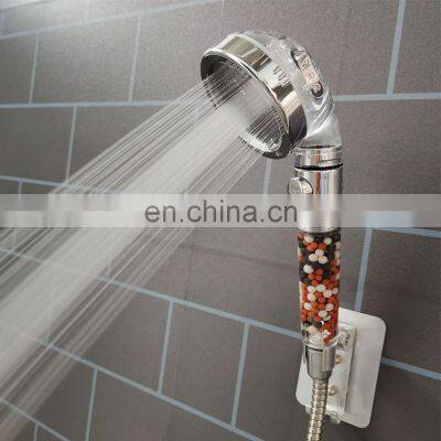 Best Tiktok Stainless steel Water Saving Mineral Power Stone Filter High Pressure Rain Shower head Handheld shower