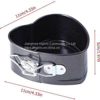 Wholesale Heart Shaped Non Stick Quick Release Carbon Steel Cake Mold Baking Cheese Bread Jelly Tray photo-5