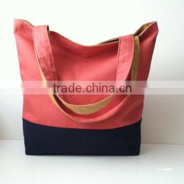 Reversible Canvas Tote - Color Block Tote Bag - Beach Bag - Summer Tote Bag