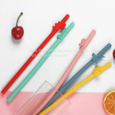 Weiqi Manufacturer BPA Free 5 Pack Refreshing Cartoon Silicone Straws photo-2
