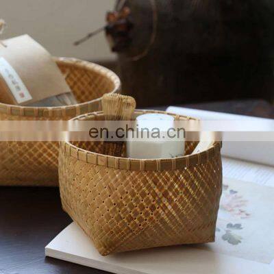 Manufacturer cheap Hand woven storage bamboo basket Fruit Basket Wholesale Made in Vietnam