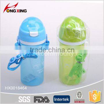 500ml Hot Sale Cylindrical shape Water Bottles with a straw