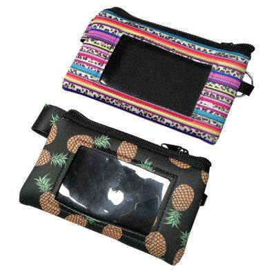 Custom Sublimation Print Fashion Coin Bag Keychain Zipper Wallet Waterproof Neoprene Coin Purse photo-3