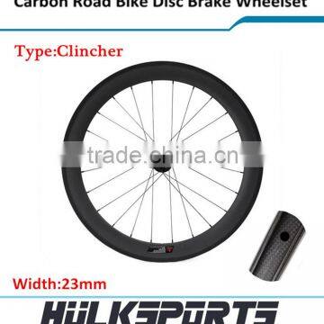 Road carbon disc brake 60mm clincher carbon road bicycle wheelset carbon road bike wheels with 23mm width