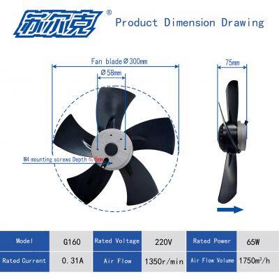 300mm AC Axial Flow Fan for Air Conditioner Cooling Unit (K-AC300-A220-16) photo-2