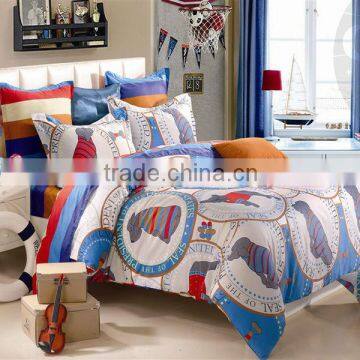 100% Cotton Dog Pattern Reactive Dye Print Bedding Duvet Cover Bed Set 205TC For Child