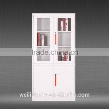 New design ouble swing door metal glass door file cabinet for office