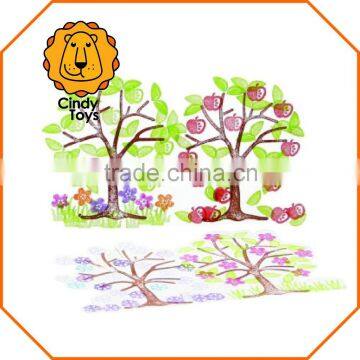 Wooden Rubber Stamp Apple Tree 7 Pcs for Kids photo-5