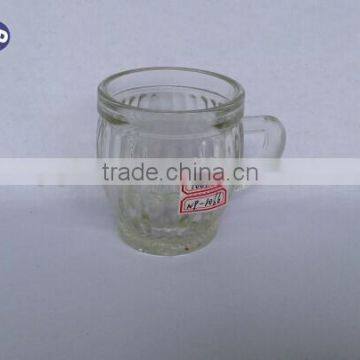 wholesale clear glass pumpkin juice mug with handle