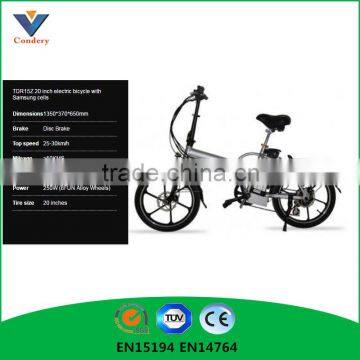 36V 12 inch 250W Electric Folding Bicycle Electric Bike China EN15194 EN14764