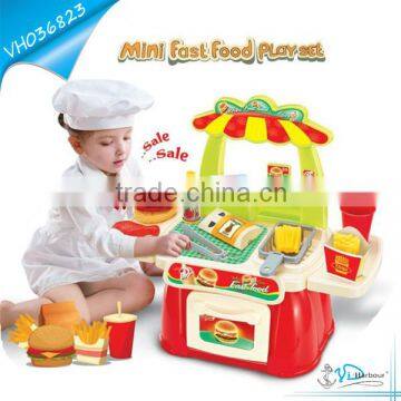 Mini Fast Food Play Set Toy With Hamburger and Chips For Kids