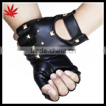 Top sheep leather ladies driving fingerless gloves