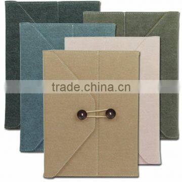 jean canvas case cover for ipad2/ business for ipad cover case / folder shaped protective case cover