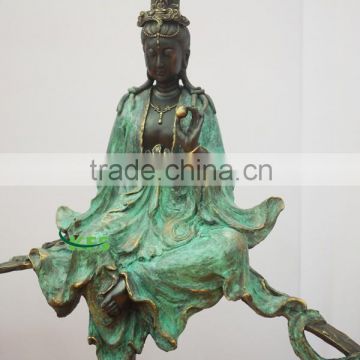 Bronze green color Guanyin statue