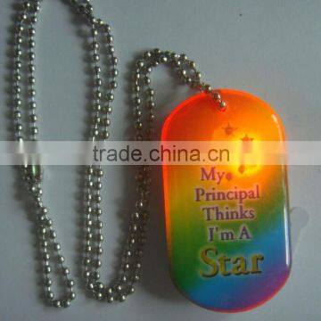 Pet Dog Safety LED Collar Pendant Tags , metal Flashing Blinking Glow Light