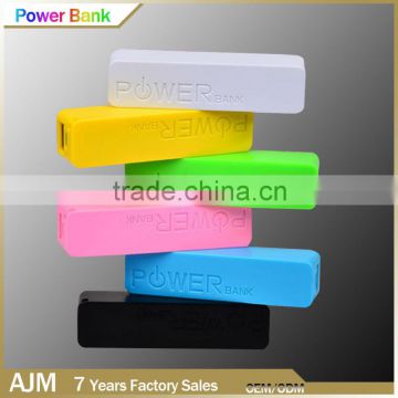 plastic power bank slim power bank battery 2600mah portable power bank