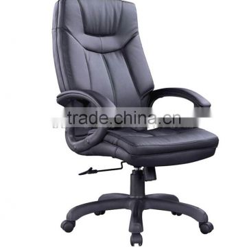 Professional office furniture fixed armrests swivel black leather chair (SZ-OC135)