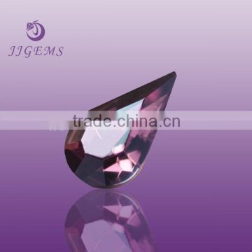 Synthetic loose pear machine cut crystal glass stones