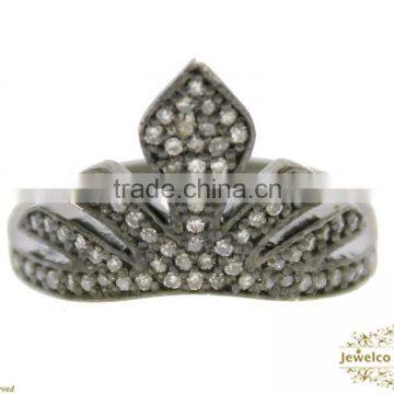 Diamond Pave Ring, 925 Silver Handmade Ring, Diamond Studded Ring Jewelry, Fashionable Ring Jewelry, Designer Jewelry Wholesaler