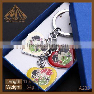 Fashion metal pattern heart keychain