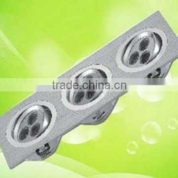 Adjustable fluorescent recessed LED grille light fitting