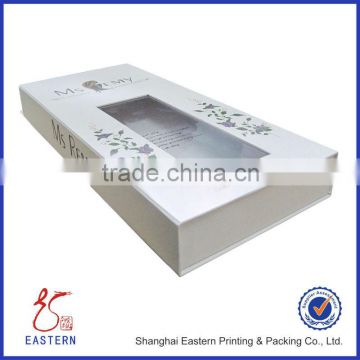 Hair extension packaging box with PVC window