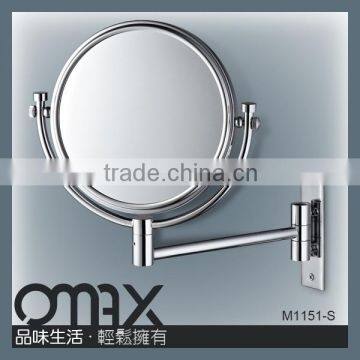 cheapest single arm double sides brass bathroom concave mirror