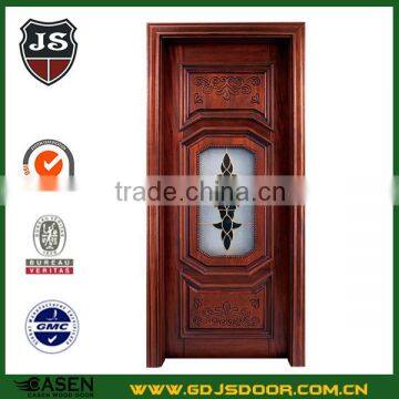 Exotic arch Oak wood glass bedroom door