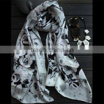 Wholesale Fashion Women Square Neck Silk Scarf photo-6