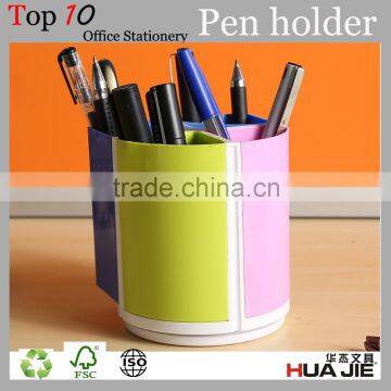 Promotional Plastic Pen Holder, Acrylic pen holder, rotatable and assembled desk organizer