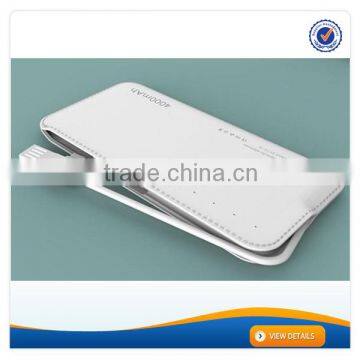 AWC456 4000mAh dual usb leather power bank, powerbank Factory,super power battery charger