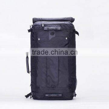 Multifunctional black hiking backpack with laptop compartment