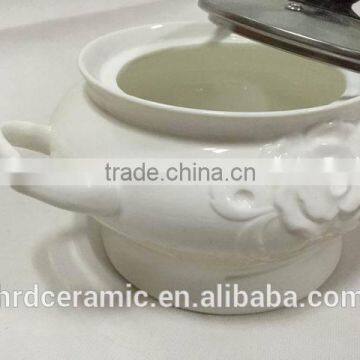 China Manufacturer Stocked Small Ceramic Porcelain Soup Tureen