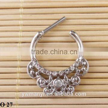 Gold Silver Plated Fake Septum Piercing Body Jewelry Hoop Nose Ring 2016 O 27 photo-2