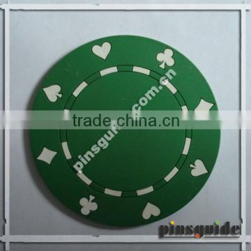 Creative Design Poker Printed 2D Soft Rubber Bar Coaster With Cheap Price