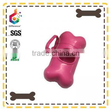 plastic pet poop bag dispenser with leash clip