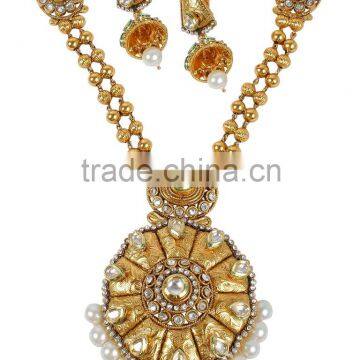 Indian Beautiful Pendant Look Designer Necklace Set With Earrings For Women photo-3