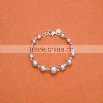 different size beads sterling beads 925 sterling silver bracelet in stock