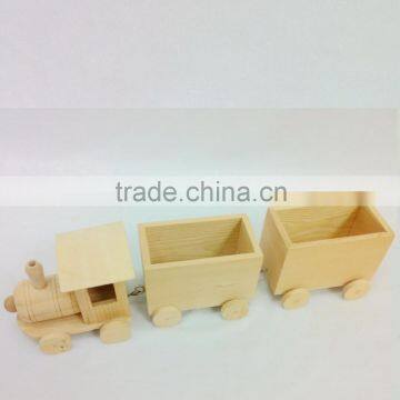 high quality handmade unfinished decorative wooden kid car toy craft gift wholesale pine