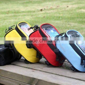 PU PVC Bicycle frame bag with mobile phone bag