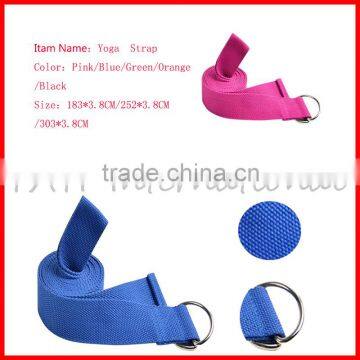 Fitness Exercise Durable No Slip Metal D-Ring Belt Yoga Strap photo-3