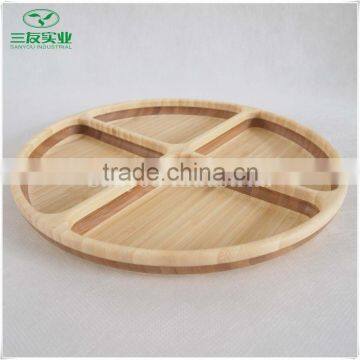 Natural Round Bamboo Food Serving Tray