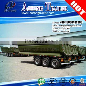 25M3 40 tons dump semi trailer, U type hydraulic tipping semi trailer for sale