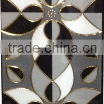 Gold and silver polished crystal flower porcelain tile 30x60 cm