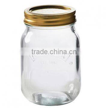 Square glass storage jar with glass lid and sealed ring