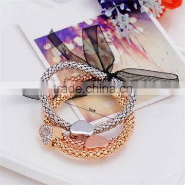 Factory Wholesale Environmental Zinc Alloy Full Created Diamond Heart Pendant Charm Bracelet Supplier's Choice photo-3